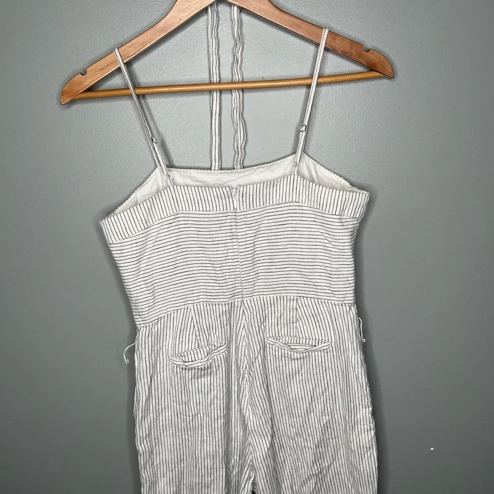 Banana Republic Linen Blend Stripe Jumpsuit